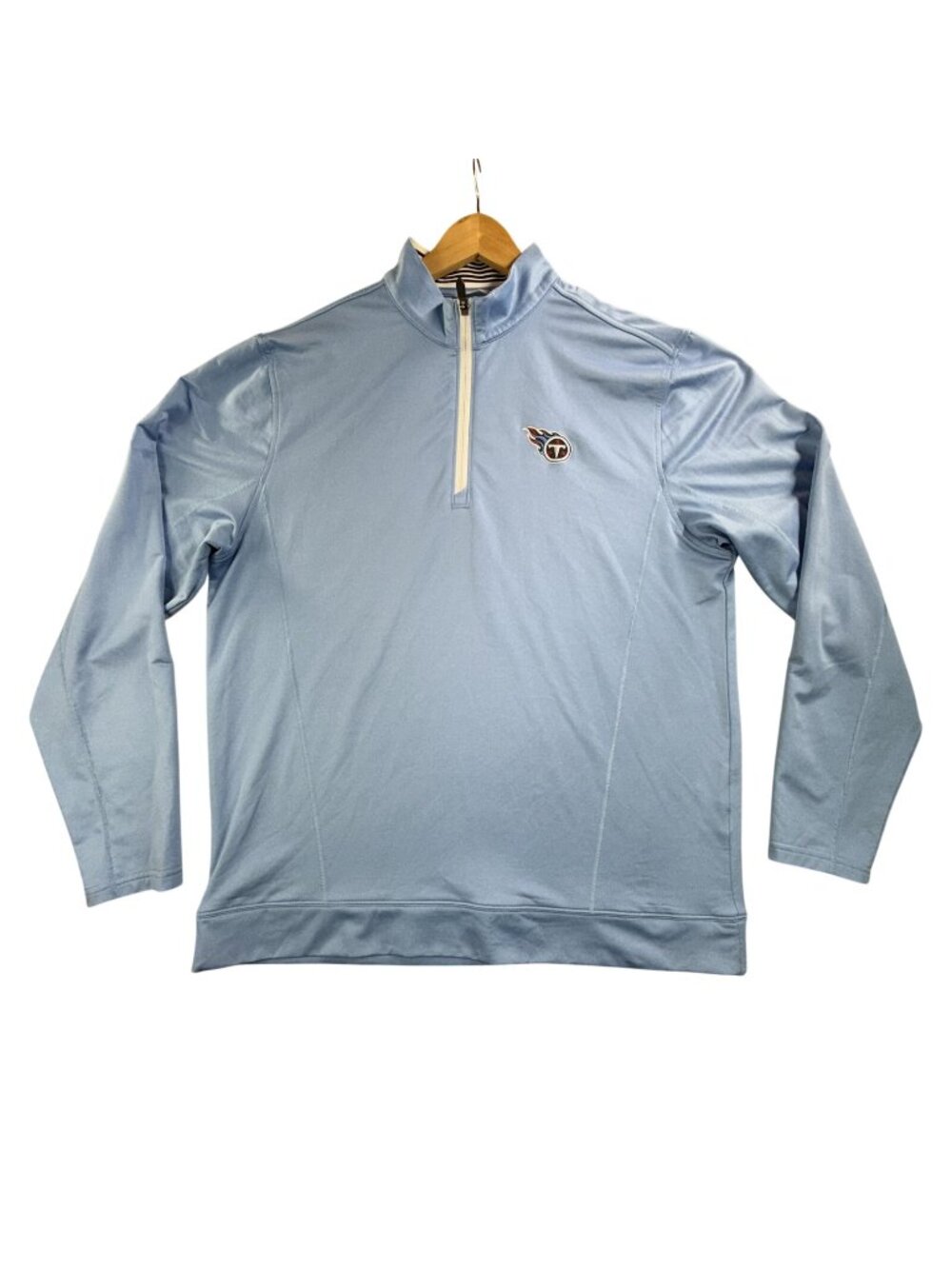 Tennessee Titans Sweatshirt Mens Large Blue NFL Football Cutter & Buck 1/4 Zip